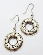 Sterling Silver Large Round Drop Earrings