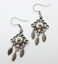 Sterling Silver Large Ornate Drop Earrings