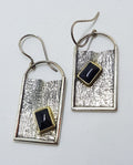 Sterling Silver Onyx Large Rectangular Drop Earrings