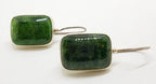 Sterling Silver Large Rectangular Dioptase Drop Earrings