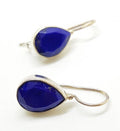 Sterling Silver Lapis Lazuli Faceted Teardrop Earrings