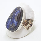 Sterling Silver with Copper Design on Side Large Boulder Opal Ring