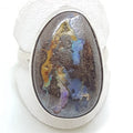 Sterling Silver Large Free Form Boulder Opal Ring