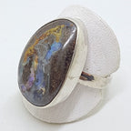 Sterling Silver Large Free Form Boulder Opal Ring