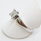 14ct White Gold Square Claw Set Diamond Cluster Engagement Ring