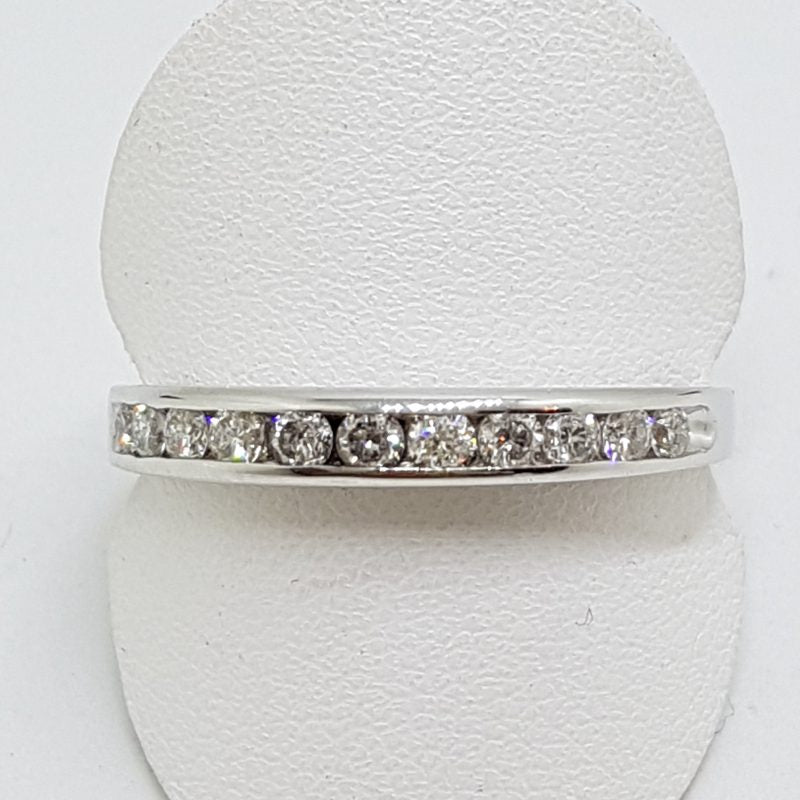 18ct White Gold Diamond Channel Set Band Ring