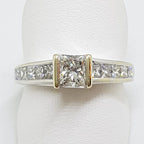 14ct White Gold Princess Cut Diamond Channel Set Engagement Ring