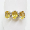 10ct White Gold Citrine &amp; Diamond Bridge Set Ring