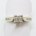 18ct White Gold Channel Set Diamond Square Cluster Engagement Ring