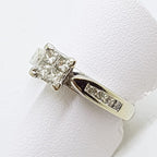 18ct White Gold Channel Set Diamond Square Cluster Engagement Ring