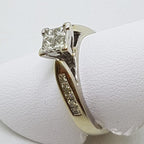 18ct White Gold Channel Set Diamond Square Cluster Engagement Ring