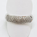 18ct White Gold Pave Set Diamond Wide Band Ring