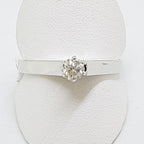 18ct White Gold High Set Round Diamond Solitaire Engagement Ring