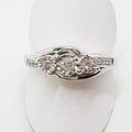 9ct White Gold Curved Diamond Ring
