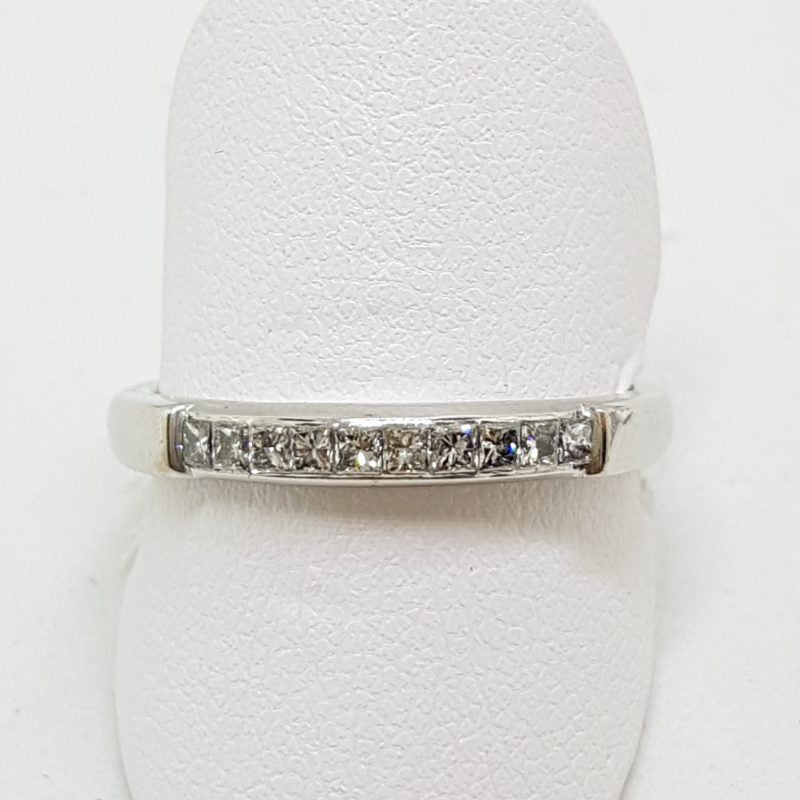 18ct White Gold Channel Set Diamond Wedding/Eternity/Band Ring