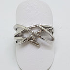 9ct White Gold Diamond Open Design Ring