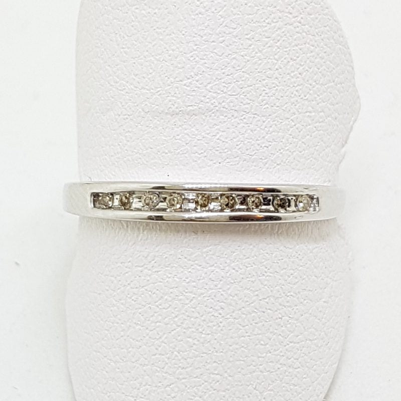 9ct White Gold Diamond Channel Set Eternity/Wedding Ring