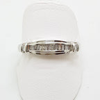 10ct White Gold Diamond Channel Set Curved Ring