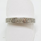 9ct White Gold Diamond Pave Set Band Ring