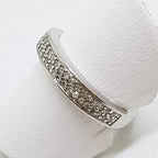 9ct White Gold Diamond Pave Set Band Ring