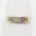 9ct White & Yellow Gold Channel Set Diamond Ring