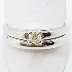 9ct White Gold Claw Set Solitaire Diamond Engagement & Wedding Ring Set