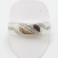 9ct White Gold Wide Diamond Wedding Band Ring / Gents Ring