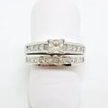 18ct White Gold Princess Cut Diamond Channel Set Engagement & Wedding Ring Set