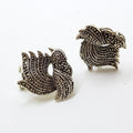 Sterling Silver Marcasite Bird Stud Earrings