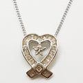 10ct White Gold Channel Set Diamond Heart Pendant on 9ct Gold Chain
