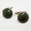 800 Silver Round Jade Cufflinks