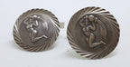 Sterling Silver Large Round Zodiac Cufflinks