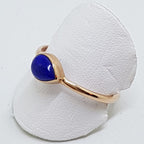 9ct Rose Gold Teardrop Shape Lapis Lazuli Ring - Stackable
