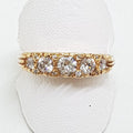 9ct Rose Gold Filigree / Ornate Cubic Zirconia Bridge Set Ring