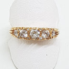 9ct Rose Gold Filigree / Ornate Cubic Zirconia Bridge Set Ring