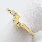 14ct Rose Gold Bezel Set 4 Diamonds High Wave Shape Ring