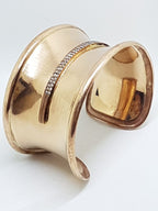 9ct Rose Gold Handmade Very Wide Diamond Cuff Bangle