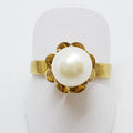 9ct Yellow Gold Pearl Flower Ring