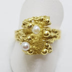 14ct Yellow Gold Large Unusual Pearl Ring