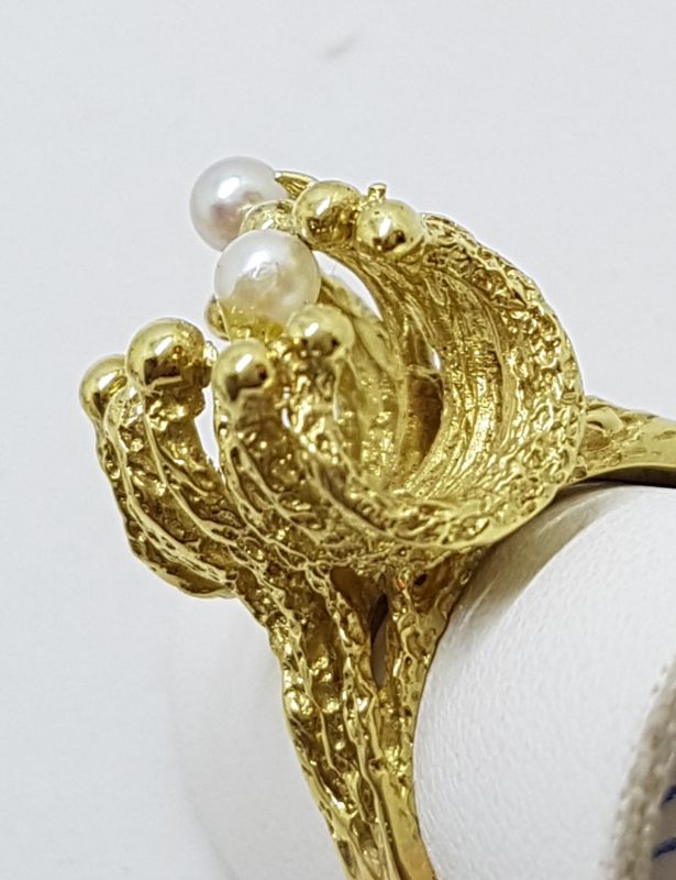 14ct Yellow Gold Large Unusual Pearl Ring
