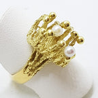 14ct Yellow Gold Large Unusual Pearl Ring