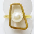 18ct Yellow Gold Large Unusual Pearl Ring