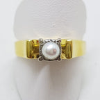 18ct Yellow Gold High Set Pearl Ring
