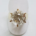 9ct Yellow Gold Very Large and High Clear Crystal Quartz Ring