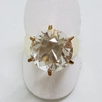 9ct Yellow Gold Very Large and High Clear Crystal Quartz Ring