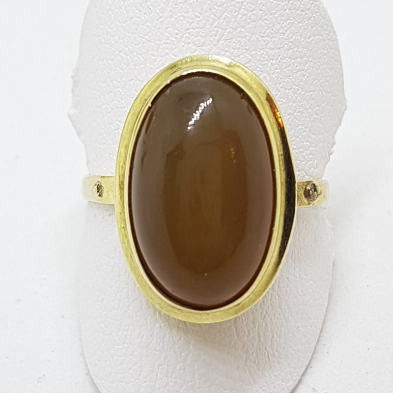 9ct Yellow Gold Oval Agate Ring