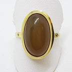 9ct Yellow Gold Oval Agate Ring