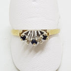 9ct Yellow Gold Sapphire and Diamond Curved Eternity/Wedding Ring