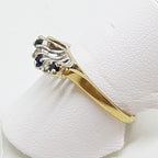 9ct Yellow Gold Sapphire and Diamond Curved Eternity/Wedding Ring