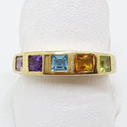 9ct Gold Multi-Coloured Gemstone Ring